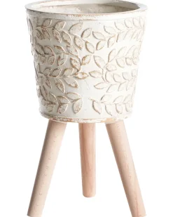 Vaso per piante rialzato ALIARTOS 26 cm Bianco sporco