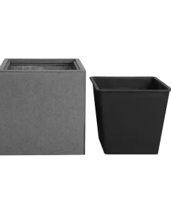 Vaso per piante rialzato DRIMOS 30 cm Grigio chiaro Grigio
