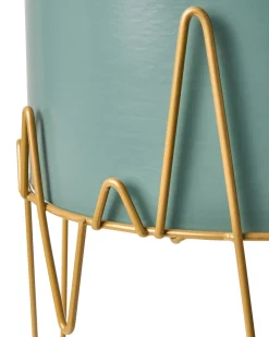 Vaso per piante rialzato KALANDRA Metallo 29 cm Verde scuro