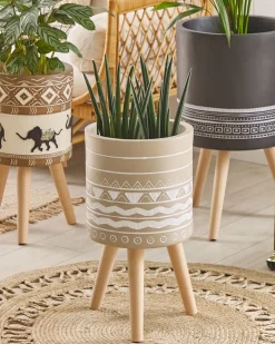 Vaso per piante rialzato MILINA 30 cm Beige