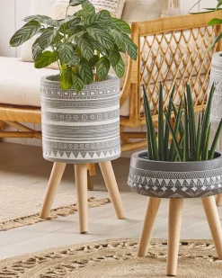 Vaso per piante rialzato NAUSA 30 cm Grigio chiaro