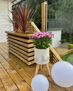 Vaso per piante rialzato PREWEZA 23 cm Bianco sporco