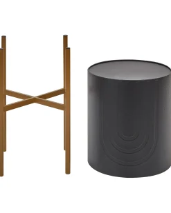 Vaso per piante rialzato SEROTINA Metallo 32 cm Nero
