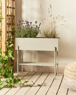 Vaso per piante rialzato VINCA Metallo 70 cm Beige
