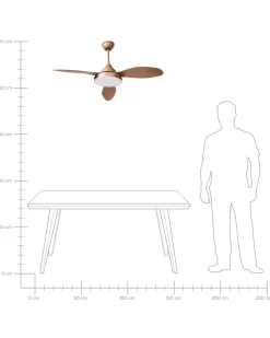 Ventilatore a soffitto con luce MUDDY con telecomando Marrone chiaro