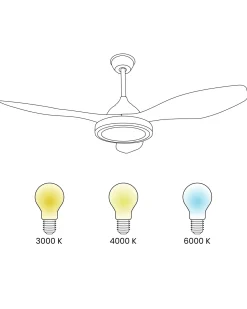 Ventilatore a soffitto con luce MUDDY con telecomando Marrone chiaro