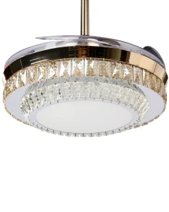Ventilatore a soffitto con luce ASHLEY con telecomando Oro