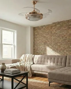 Ventilatore a soffitto con luce ASHLEY con telecomando Oro