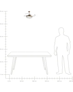 Ventilatore a soffitto con luce ASHLEY con telecomando Oro