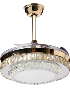 Ventilatore a soffitto con luce ASHLEY con telecomando Oro