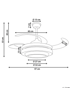 Ventilatore a soffitto con luce ASHLEY con telecomando Oro