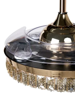 Ventilatore a soffitto con luce ASHLEY con telecomando Oro