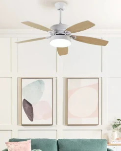 Ventilatore a soffitto con luce LOGAN con telecomando LED Bianco