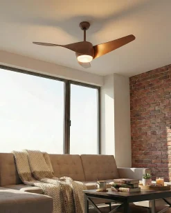Ventilatore a soffitto con luce PARIA con telecomando Marrone