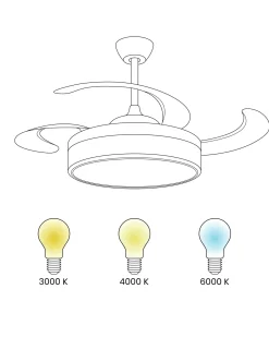 Ventilatore a soffitto con luce FREMONT con telecomando LED Bianco