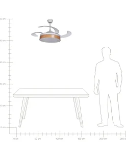 Ventilatore a soffitto con luce FREMONT con telecomando LED Bianco