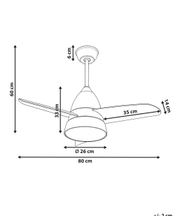 Ventilatore a soffitto con luce STRAWBERRY con telecomando Multicolore