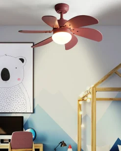 Ventilatore a soffitto con luce LOGAR con telecomando LED Rosa