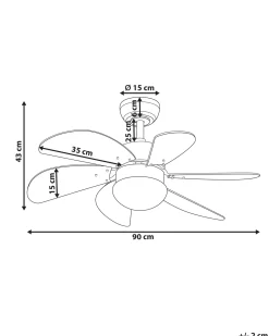 Ventilatore a soffitto con luce LOGAR con telecomando LED Rosa