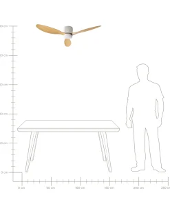 Ventilatore a soffitto con luce VEMBAR con telecomando LED Marrone chiaro