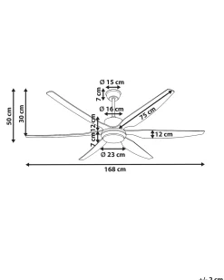 Ventilatore a soffitto con luce VERDURE con telecomando LED Marrone