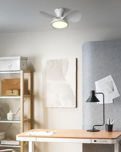 Ventilatore a soffitto con luce PUNTI con telecomando LED Bianco