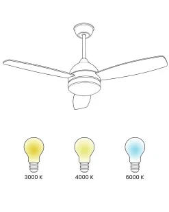 Ventilatore a soffitto con luce MANSALA con telecomando LED Marrone scuro