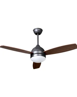 Ventilatore a soffitto con luce MANSALA con telecomando LED Marrone scuro