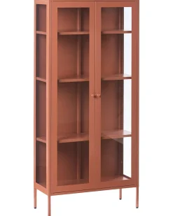 Vetrina con illuminazione a LED HARTY Metallo 80 cm Marrone dorato