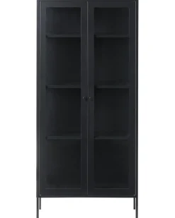 Vetrina in vetro HARTY Metallo 80 cm Nero