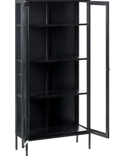 Vetrina in vetro HARTY Metallo 80 cm Nero