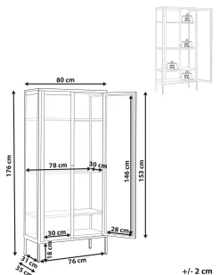 Vetrina in vetro HARTY Metallo 80 cm Nero