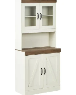 Vetrina in vetro KALBARRI 80 cm Marrone/Bianco