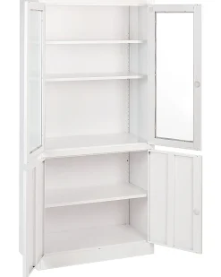 Vetrina in vetro MALACHITE Metallo 90 cm Bianco