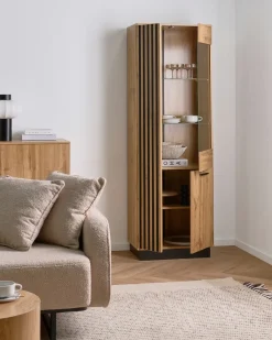 Vetrina in vetro MANAIA 60 cm Marrone