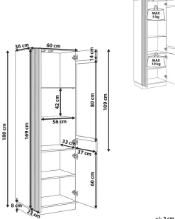 Vetrina in vetro MANAIA 60 cm Marrone