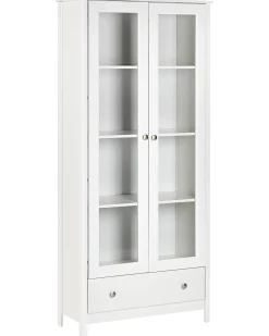 Vetrina in vetro NORNALUP 80 cm Bianco