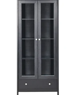 Vetrina in vetro NORNALUP 80 cm Nero