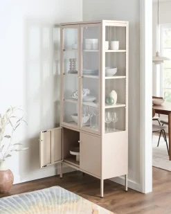 Vetrina in vetro OXTED Metallo 80 cm Beige