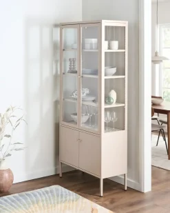 Vetrina in vetro OXTED Metallo 80 cm Beige